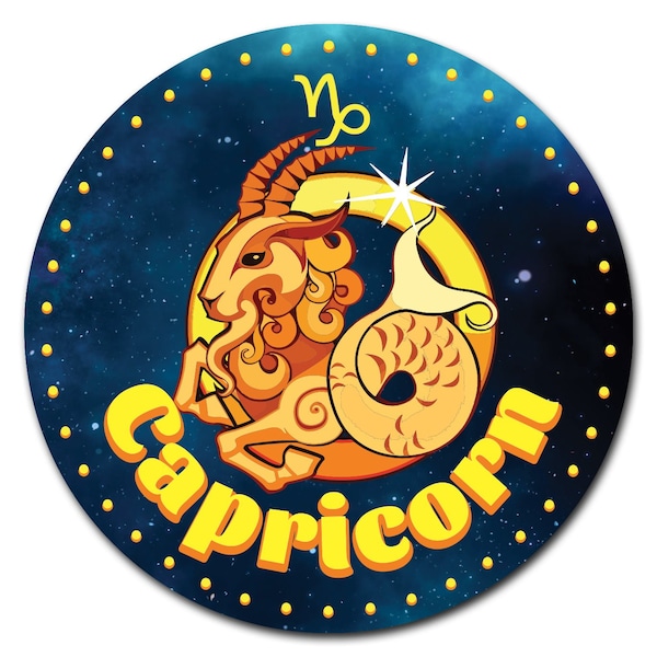 Capricorn Circle Vinyl Laminated Decal